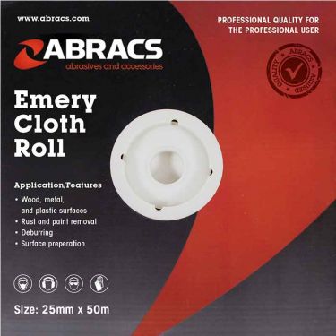 Click Here To Enlarge This Photo Of 25mm x 50m x 80grit Emery Roll
