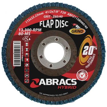 Click Here To Enlarge This Photo Of Hybrid Flap Disc Zirconium 115mm x 22mm x 60/40grit